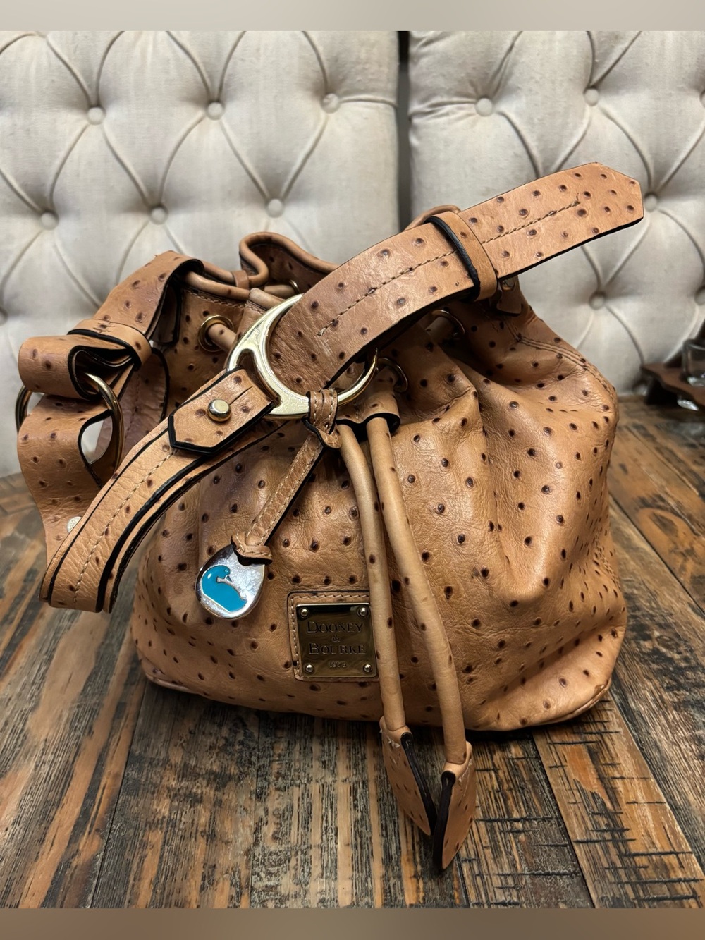 Dooney & Bourke 90’s Ostrich Bucket Bag